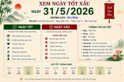 Xem tử vi ngày 31-5-2026 chủ nhật của 12 con giáp chi tiết nhất